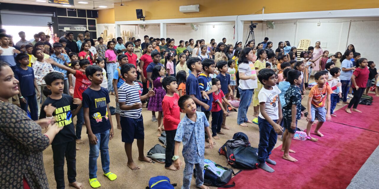 Children singing and worship at City Harvest AG Church's VBS.